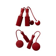 2 쌍 가중 점프 로프 홈 체육관 운동 건너 뛰기 로프 운동 무선 점프 로프, PP, 빨간색
