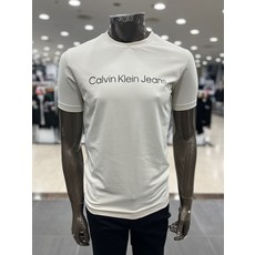 캘빈클라인진 ck진 남성 기본로고 라운드넥 슬림핏 반팔 티셔츠 J320931