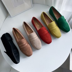 발편한 쿠션창 스웨이드 여성 벨티드 로퍼 단화2cm