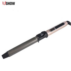 뿌리볼륨 고데기 앞머리 볼륨 미니 매직기 USHOW 전문 회전 컬링 아이언 나노 티타늄 블랙 + 골드 헤어 컬러 LED 디지털 온도 디스플레이, 13) diameter 28mm - 미국