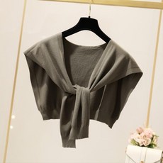 가을 겨울 머플러 목도리 니트 케이프 목도리 여성 짧은 아우터 가을과 겨울 올 매치 타이 업 어깨 목 스카프 이중 사용 가짜 칼라