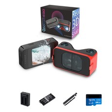  Kandao 3D 카메라 - 4K 60FPS 3D 캡처 인스턴트 카메라 180도 3D 디지털 입체 카메라 2.54인치 터치스크린이 있는 VR 장치용 3D 비디오 카메라 QooCam EGO Pack 블랙, 상세페이지 참조 