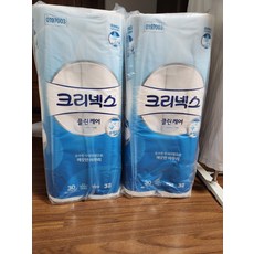 크리넥스 3겹 천연펄프 클린케어 국내생산 화장지 25m X 30롤 + 30롤, 60개