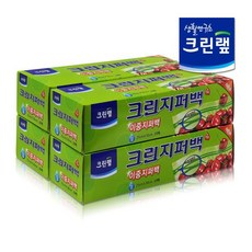 크린랩 이중 지퍼백 25cmX30cm 대형 20매 냉동용 내장용 4입 크린랲, 4개