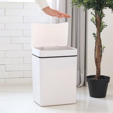 세븐스토리 스마트 무선센서 자동쓰레기통 15리터 STR111, 스마트 무선센서 자동쓰레기통 15리터 화이트