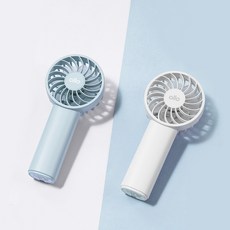 (1+1 세트) 알로코리아 휴대용 미니 선풍기 F3A 무선 핸디 핸드 손풍기, 1+1 (화이트+화이트)