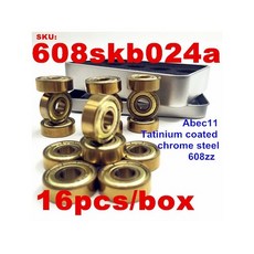 301083 / 16pc 608zz/627z 골드 tatinium 스케이트 베어링 스케이트 보드 longboard 부품 인라인 롤러 스케이트 스쿠터 쿼드 예술적 스케이트 베어링