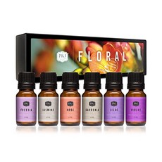 P&J Trading Floral Oils 피앤제이 플로랄 에센셜 오일 자스민 로즈 라일락 프리지아 바이올렛 10ml 6종, 단일상품