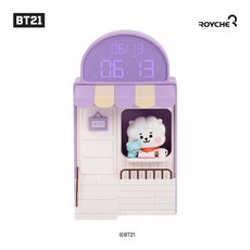 BT21 마이리틀버디 카페 모형 탁상시계 LED 무드등 조명 피규어 LED 디지털 시계 방탄소년단 BTS 굿즈, 알제이