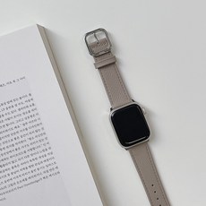 우먼스9999 애플워치 7 SE 6 3 호환 가능 어반 레더 스트랩, 웜그레이 38/40/41mm