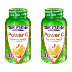 Vitafusion 비타퓨전 파워C 비타민C 성인용 젤리 2팩 (150개입), 150 카운트(2개들이 팩), 2병, 150정