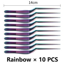 UPONMOON 레인보우 족집게 귀 벤딩 긴 지주 모양의 이비인후과 포셉 메이크업 도구, [03] 10 PCS Rainbow, 10개