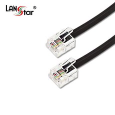 랜스타 LS-TEL6P4C-2M 전화선 케이블 (양모듈 RJ12 6P4C 2m 검정), 1개