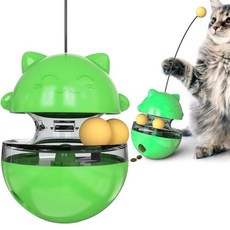 고양이 인터랙티브 훈련 텀블러 티저 턴테이블 누출 공, 2. Green, 1개