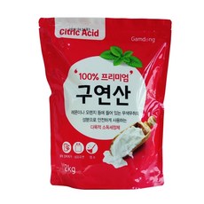 100% 프리미엄 감동 구연산 2kg 소독 세정 얼룩제거, 1개