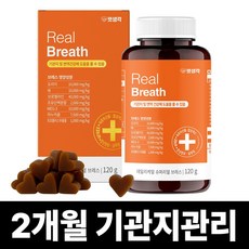 펫생각 리얼 브레스 반려견 강아지 기관지 영양제 협착증 기침 면역력 호흡기 켁켁거림 거위소리 120g, 1박스