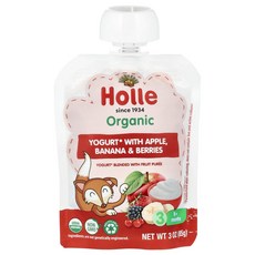 Holle (홀레) Holle 사과 바나나 베리 함유 유기농 요거트 8정월 이상 85g(3oz), Holle (홀레) Holle, 사과, 바나나, 베리