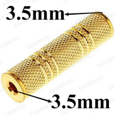 오디오 헤드폰 스테레오 커플러 젠더 체인저 Aux 어댑터 커넥터 골드 3.5mm 1/8 인치 TRS 암암으로 1 개, 01 Gold, 1개