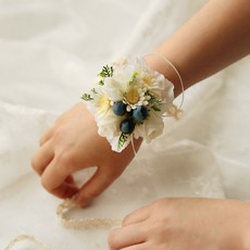 웨딩꽃팔찌 선물세트-블루베리수국(4개set), 단품