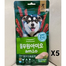 아미오 자연담은 간식 닭고기 육포 유산균 PLUS, 유산균 담은 닭가슴살, 50g, 5개 - 풀무원아미오간식