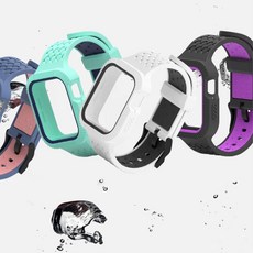 케이스일체형 초등학생용 애플워치 밴드 스트랩 패션 캐쥬얼 엣지 42mm 귀여운 취업, 38/40/41mm 핑크민트(애플 100649)
