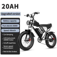 성인용 산악 전기 자전거용 Ridstar Q20 전기 자전거 방수 강력한 듀얼 모터 팻 타이어 2000W 48V 40AH 2040