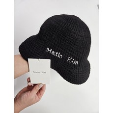 마뗑킴 마틴킴 로고 니트 버킷 햇 인 블랙 LOGO KNIT BUCKET HAT IN BLACK