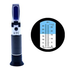 염도측정기 염도계 염분측정기 소금물 과일 50% 오프 ATC 테스터 포함 0-28% 염분계 0-32% 브릭스 듀얼 스케일 굴절계 2 in 1 및 소금, 01 WITH BOX, 1개