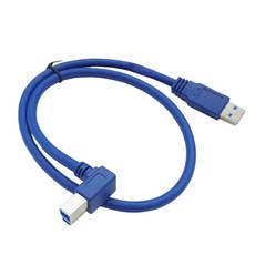 Retemporel 프린터 케이블 90도 USB 케이블 유형 A 남성에서 B 남성으로 스캐너 Epson HP Dell Canon 용 인쇄 (1M), 파란색