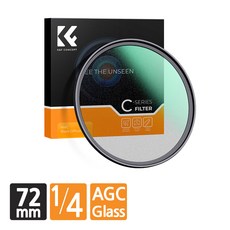 [정품] K&F CONCEPT NANO-C 1/4 블랙미스트 필터 AGC Glass 72mm 아름다운 시네마틱 효과, 1개