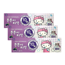 아텍스 헬로키티 키즈치약 블루베리향, 80g, 3개