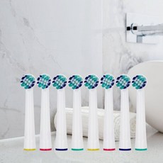8pcs 전동 칫솔 교체 헤드 치아 깨끗한 민감한 브러시 치아 헤드 brosse 구강-b에 대한 덴트 치아 브러쉬 헤드, MULTI