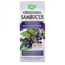 Natures Way 네이처스 웨이 오리지널 삼부커스 엘더베리 시럽 4 액량 온스 (120 ml), 1세트, .