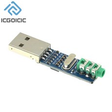 컴퓨터사운드카드 PCM2704 16 비트 미니 USB DAC 디코더 사운드 카드 아날로그 보드 모듈 샘플링 속도 라즈베리 파이용 32-48kHz, 1개