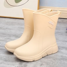설온 미레 여성 PVC 미끄럼 방지 장마철 미들 레인부츠