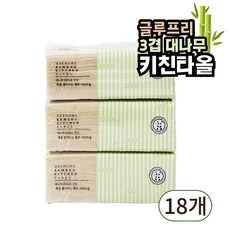 휴홈 무표백 대나무 뽑아쓰는 키친타올, 18개, 100매