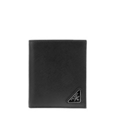 [프라다] 20FW 2MO004 QHH F0002 블랙 사피아노 삼각로고 반지갑
