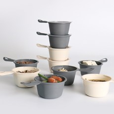 손잡이 쿡앤밥용기 10개 세트, 손잡이 쿡앤밥용기 10개 세트-그레이 (275ml), 1세트