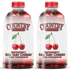 Country Spoon Montmorency Red Tart Cherry Juice Concentrate (32 컨트리 스푼 몽모랑시 레드 타르트 체리 주스 농축액(32온스 2팩, 2개, 946ml