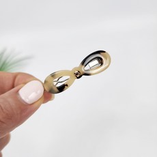 프랑스핀 호피 초미니 옆머리 4.5 cm 큐빅 둥근 리본 수동 똑핀