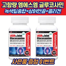 한번에 기능성 MSM 글루코사민 60캡슐 1+1 녹색잎홍합 상어연골 콜라겐 성인남녀 관절 연골 건강, 엠에스엠 글루코사민 6+6 [12개월분]