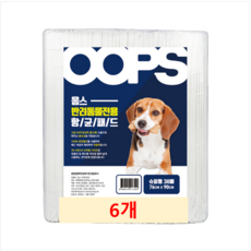  웁스 강아지 배변패드 슈퍼형 라벤더향 30p, 6개 