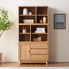 샌디 키큰 주방 부엌 홈카페 수납장 800, 네추럴(조립 포함)