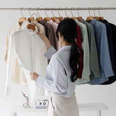 크림도우 여성 레귤러핏 긴팔 반팔 블라우스 셔츠