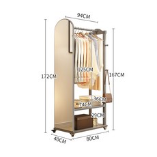윙커퀸 북유럽 원목 고급형 전신거울 수납 벽 전신 거울 행거 화장대 예쁜 대형 이동식, 27)행거수납형-80cm-그레이 - 오트밀하우스
