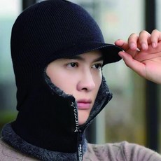 두꺼운 목도리 겨울 일체형 마스크 방한 모자