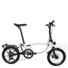 브롬튼 유사 접이식자전거 16인치 9단 트라이폴드 미니벨로 출퇴근 바이크, 화이트