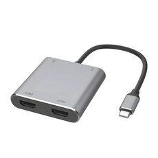 Newvia 4in1 雙 C 型 HDMI 多 USB 集線器分配器 灰色, SDC-H2200