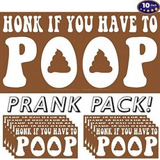 Honk If You Have to Poop 충돌 범퍼 스티커 10 팩 by Witty Yeti . 플레이