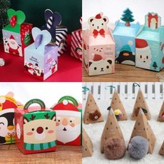 선물포장상자 종이박스 양말케이스 크리스마스 답례품 25개세트, B우유사각베어핑크